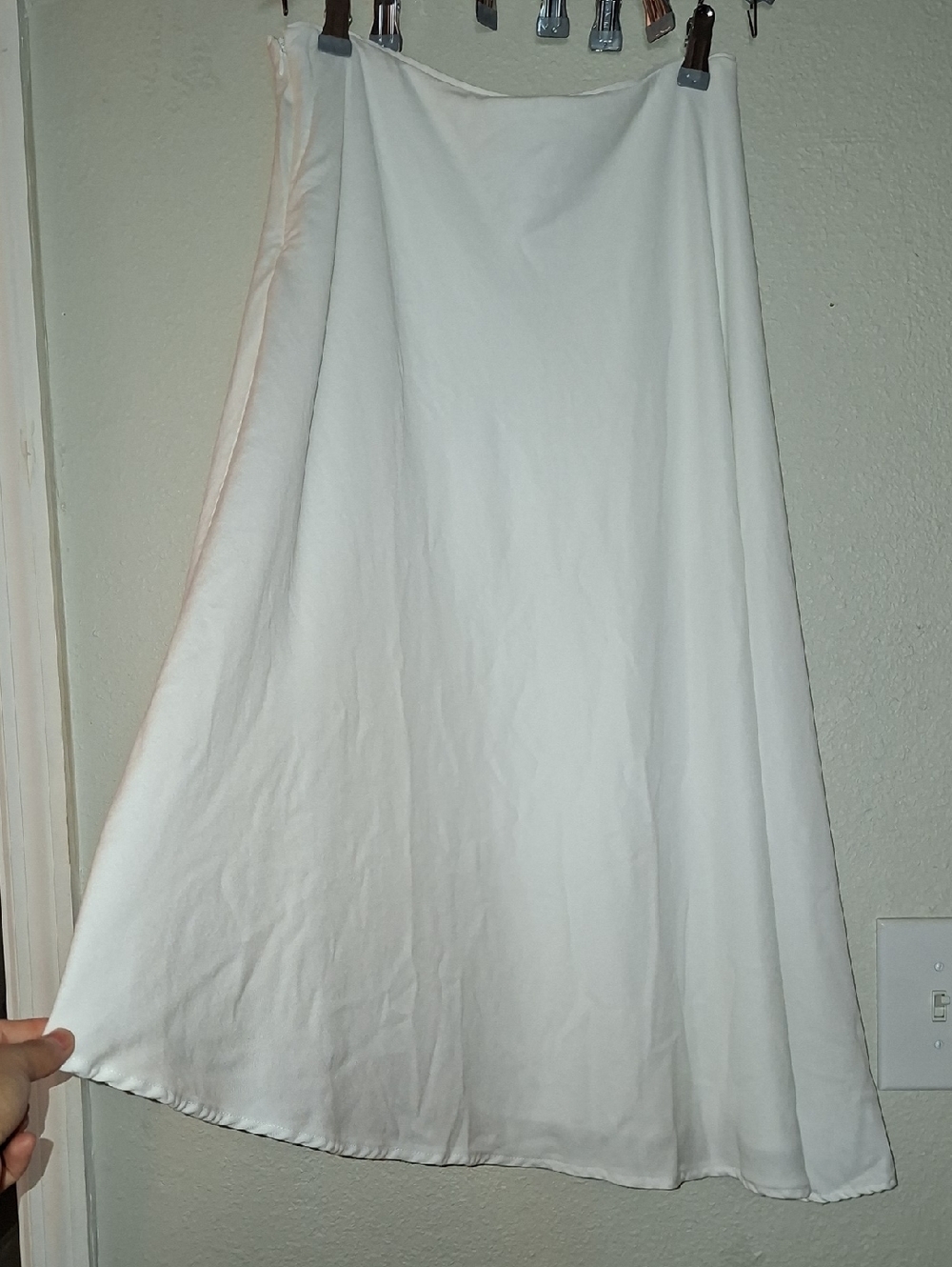 White House Black Market White A-Line Midi Skirt